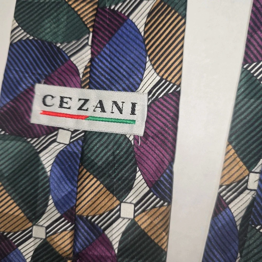 VINTAGE‎ Cezani 100% Silk Imported from Italy Neck Tie Multicolor